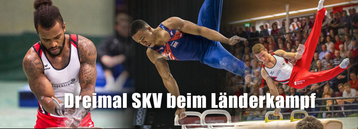 Drei SKV-Turner beim Dreiländerkampf GER-GBR-ROM