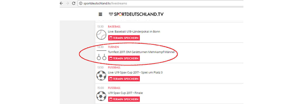 TV Übertragung Deutsche Meisterschaften